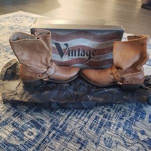 Vintage Shoe Company Eliza Tan Bootie